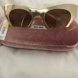 Miu Miu gold cat-eye sunglasses